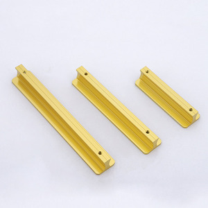 Modern Luxury Aluminum Alloy Handles, Suitable for Cabinets, Wardrobes, and Various Furniture, Available in Gold and Blackpulls - Product Image 2