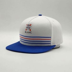 High Quality Customize 5 Panel Snapback <b>Hats</b>,White Pvc Emboss Logo Stipe Snapback Caps,Hip Hop Snapback in Bulk - Product Image 1