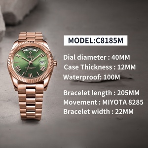CADISEN New Week Calendar Type <b>Watch</b> for Men Sapphire Mirror 10ATM Automatic <b>Watch</b> MIYOTA 8185 Business Mens All Steel <b>Watches</b> - Product Image 5