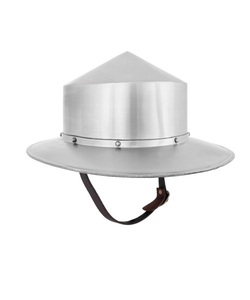 Traditional 13th Century Kettle Hat Handmade Steel Helmet with Leather <b>Liner</b> Medieval Style Armour Decorative Collectible Item - Product Image 1