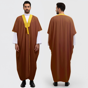 Nouvelle Collection 2026 : Thobe en Tissu Africain de Dubaï, Vêtement Turc, Abaya d'Été, Bisht pour l'Aïd, Abaya Musulmane – Vente en Gros - Product Image 4