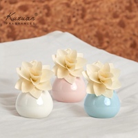 Ensemble cadeau de diffuseur de parfum à roseaux en céramique décorative de luxe de 20 ml, nouveau parfum, diffuseur de parfum à fleurs séchées, boîte de diffuseur