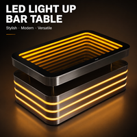 Table haute de bar de cuisine tactile LED avec miroir infini et éclairage RGB pour discothèque, pub et soirée