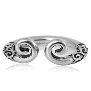 yunnique Stainless Steel Open <b>Ring</b> Silver Geometric Design Unisex Jewelry Gift - Product Image 4