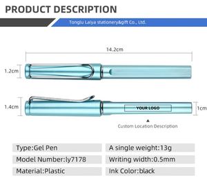 Beautiful Coloured Custom Logo Square Plastic Clip Ballpoint Gel <b>Pen</b> Promotional 0.5mm Writing Width <b>Pen</b> - Product Image 2