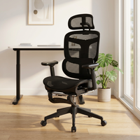 Fabricant de chaises de bureau, chaise de bureau ergonomique pivotante à dossier haut entièrement en maille avec accoudoirs 4D et repose-pieds