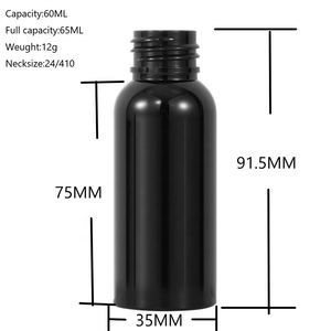 Xypackaging 60 ml 2 oz rỗng Boston vòng màu đen Pet pcr Nhựa dầu gội mẫu chai - Product Image 3