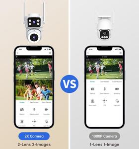 Pabrik OEM 4 + 4 8MP AI Tuya kamera pintar 360 keamanan nirkabel 2.4G 5G WIFI6 lensa ganda pengawasan Wifi 4K kamera keamanan - Product Image 4