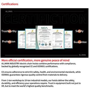 Европейский стандартный электрический тельфер 1-3 тонны с тросом и цепным подвесом, новый, сертифицированный CE, для стационарных строительных работ - Product Image 3