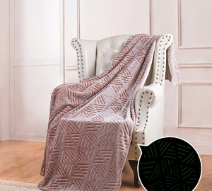 Coperta da tiro personalizzata stella magica brillante bagliore fluorescente luminoso nella coperta di flanella scura tinta unita - Product Image 4