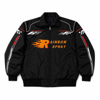 Blouson Bomber Homme Personnalisé Imprimé Course Automobile Vintage Coupe-Vent Graphique Damier Zippé Streetwear Moto Piste