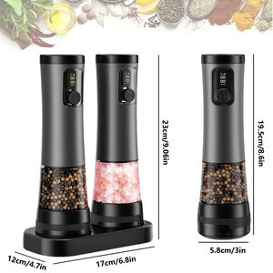 Baru isi ulang otomatis pengocok lada garam 2 pak dapat diatur kecepatan Assen listrik garam dan merica Set penggiling - Product Image 2