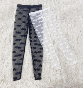 Collants en résille à motif cœur blanc et noir pour la Saint-Valentin, collants pour filles, enfants, bébés, collants transparents à motif cœur pour tout-petits, 6M-6Y - Product Image 1
