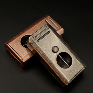 Encendedor de antorcha de llama azul de doble fuego a prueba de viento de lujo con cortador en V 2 en un encendedor - Product Image 6