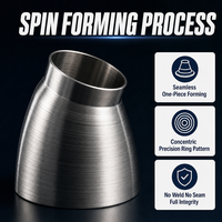 Fabrication sur mesure par usinage CNC de systèmes d'admission et d'échappement en métal par rotation et formage, pour l'industrie (OEM/ODM)