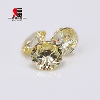 Baifu - Circonitas Cúbicas Facetadas Redondas de 8 mm en Color Amarillo Canario Claro, Piedras Preciosas Sueltas