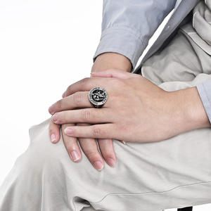 Saint Christopher Titanium Steel <b>Ring</b> For Men Cross Design Black Gold Silver Color Street Hip Hop Jewelry Gift - Product Image 2