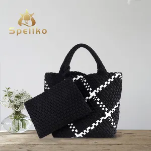 Neoprene Woven Bag Customized Designer Luxury Waterproof Handbag Beach With Small Handmade Weave Bag