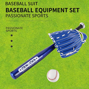 Hot sale Professional 10.5-Inch <b>PVC</b> Baseball <b>Glove</b> and PU Leather Metal Bat Set for Baseball and Softball Sports - Product Image 2