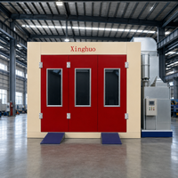 Cabines de peinture professionnelles abordables au gaz naturel 43 kW pour voitures 80 ° Cabine de peinture automobile avec double ventilateur d'admission et four de séchage