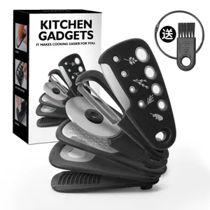 6 Pieces Kitchen Gadgets include cheese grate,Fruit/vegetable peeler,pizza cutter,bottle opener,Garlic Grinder,Herb Stripper