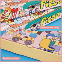 Boîtes à pizza personnalisées en carton ondulé pour usine, conteneurs alimentaires en papier, finition brillante ou mate, avec poignée, recyclables, pour livraison à emporter
