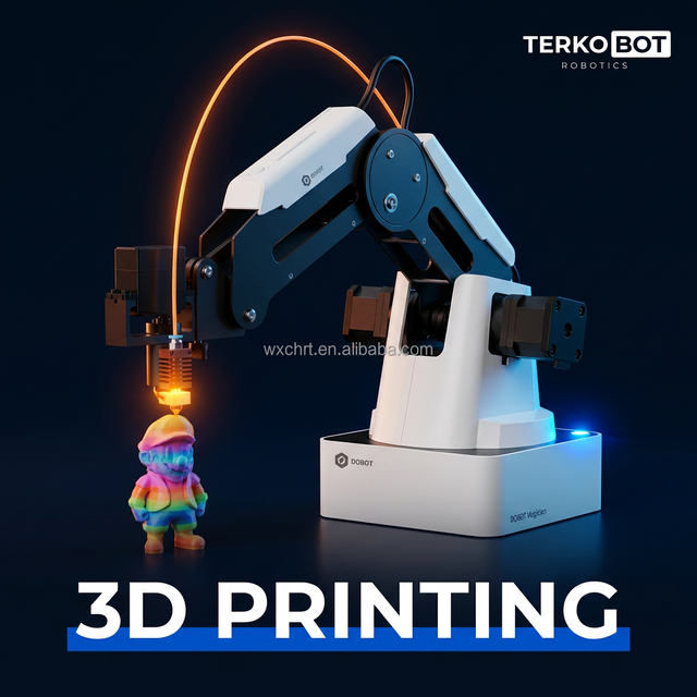TEPKOBOT 5-in-1 Desktop Robot Arm 3D Printing Laser Engraving Writing Drawing Pick Place 4-Axis 500g Desktop Robotic Arm