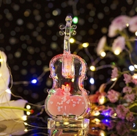 Astronaute créatif avec lanterne et violon, jouet de sable mouvant pour enfants avec dessin animé de gouttelettes d'huile flottantes, pièce de décoration de table