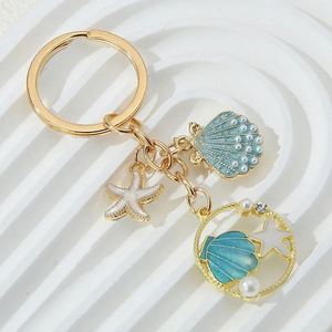 Starfish Shell Alloy Keychains Creative Pearl Keychains Bag Pendants Girls' Pvc <b>Key</b> <b>Chains</b> - Product Image 6