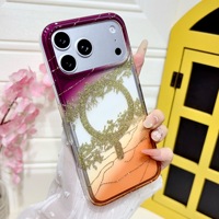 Coque de téléphone PC magnétique à chargement sans fil, effet dégradé de luxe, paillettes plaqué platine, pour iPhone 18 17 16 15 14 Pro MAX