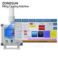 Machine d'emballage et de bouchage automatique à grande vitesse ZONESUN ZS-AFC12M avec pompe à piston rotative servo à 6 têtes pour sachets à bec verseur