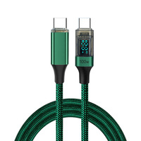 Cable USB-C de 100W 5A con Pantalla Digital, Carga Rápida, Sincronización de Datos, Trenzado, Cobre Puro, para Teléfono, Laptop, Auriculares, Banco de Energía, Uso Universal