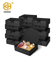 Boîte cadeau de luxe noire magnétique en fourrure écologique et biodégradable pour demande en mariage des garçons d'honneur, demoiselles d'honneur, Noël et anniversaires