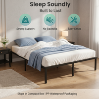 Lit double en fer promotionnel, stable et robuste, pour chambre à coucher, école, 2 mètres, installation facile, idéal pour maison de location