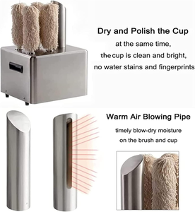 Machine à polir les verres à vin électriques, polisseuse de verres commerciale, avec lave-verres à 3/5/8 têtes - Product Image 3