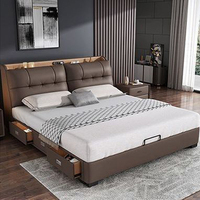 Neues Design Luxus Modernes Design Bett garnitur Möbel Schlafzimmer Doppelbett rahmen mit USB-Anschluss Passwort Box Aufbewahrung Kingsize-Bett