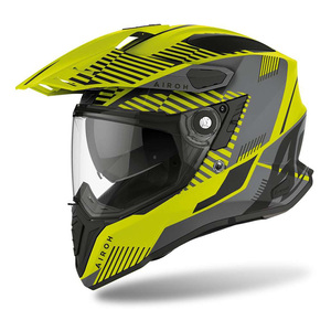 Casque de moto Airoh Commander Enduro jaune fluorescent gris en fibre composite taille moyenne - Product Image 1