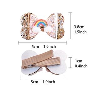 กิ๊บติดผมรูปผีเสื้อสีทองสำหรับเด็กผู้หญิงกิ๊บติดผมโบว์สีรุ้งพร้อมหนังแวววาวคลิปกระเป๋าแบบหวานสำหรับงานปาร์ตี้ - Product Image 3