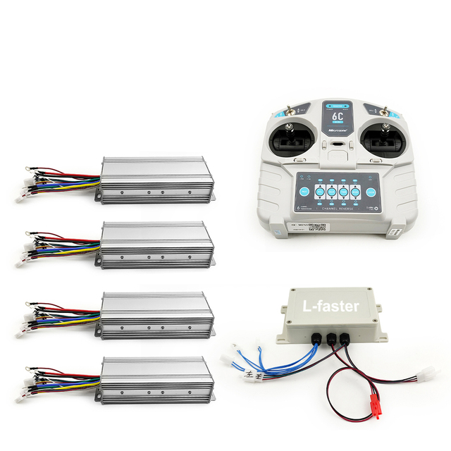 48V 500W 4WD Brushless Motor Controller Remote Wireless Four Wheel Drive System for Electric Cart Mower Bike