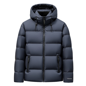 Nueva Chaqueta de Plumón con Capucha para Hombre, Invierno, Impermeable, Transpirable, Tallas Grandes, Estilo Casual, Cierre Frontal con Cremallera, Logotipo en la Espalda - Product Image 2