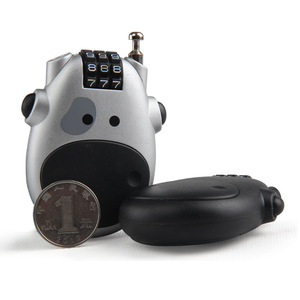 Verrou de casque combiné avec câble en acier rétractable pour moto, véhicule électrique, sécurité des portes et des fenêtres, noir et argent ABS - Product Image 2