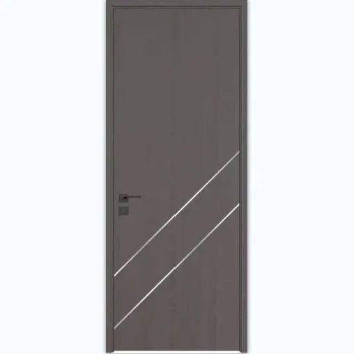 Porte en bois MDF PVC MSF-22015 avec finition en aluminium Option économique pour la décoration de la chambre à coucher dans les matériaux de construction de la maison