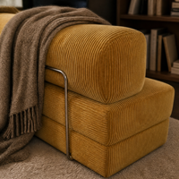 Ensemble de canapé modulaire sectionnel en tissu velours côtelé, rembourré en mousse, sans structure, pour salon, canapé compressé