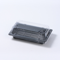 Boîte à sushi en plastique en gros, impression couleur, boîte à lunch jetable, conteneur à sushi en plastique