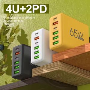Cheap Price Fast <b>Charging</b> <b>Block</b> 65W Quick Charge 4USB <b>Charging</b> Ports 2Type C PD Charger Box for Smart Phones - Product Image 3