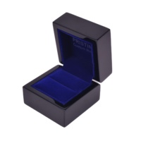 Boîte à bijoux en bois finition piano haute brillance, doublure en velours, logo personnalisé, boîte de rangement de luxe pour bagues, cadeau de mariage ou de fiançailles