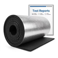 Feuille de mousse de caoutchouc ignifuge écologique avec feuille d'aluminium réfléchissante, isolation imperméable pour murs, toits et conduits de entrepôts