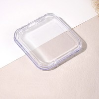 Boîte à bijoux en plastique rose transparente bricolage ongles à presser stockage affichage rond ongles en acrylique beauté ongles conseils boîte