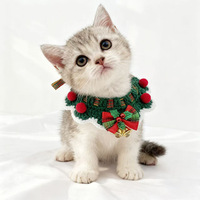 Ensemble écharpe et col en laine pour chats et petits chiens, réglable, toutes saisons, style décontracté, tenue de fête du Nouvel An