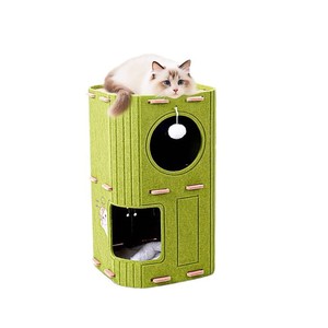 Cat house, cat climbing frame, cat tree, multi-layer cat tree hole, all-season, home use, double-layer scratching <b>board</b>, - Product Image 5